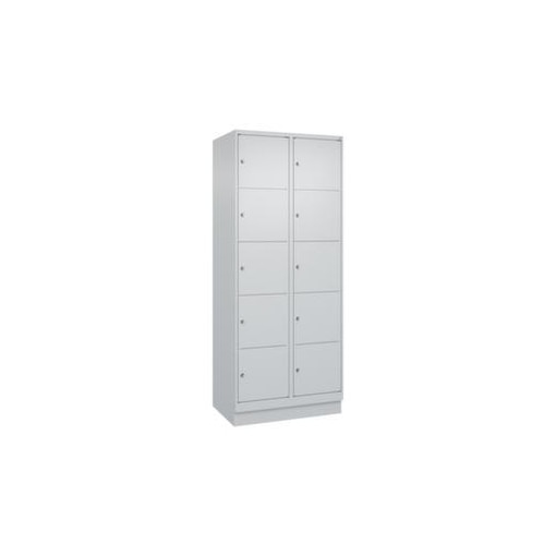 Schließfachschrank, HxBxT 1950x800x500mm, 2x5 Fächer, Zyl.-Schl., Sockel