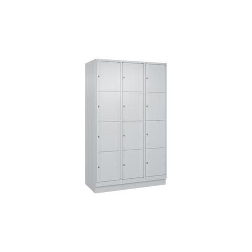 Schließfachschrank,HxBxT 1950x1200x500mm,3x4 Fächer,Zyl.-Schl.,Sockel