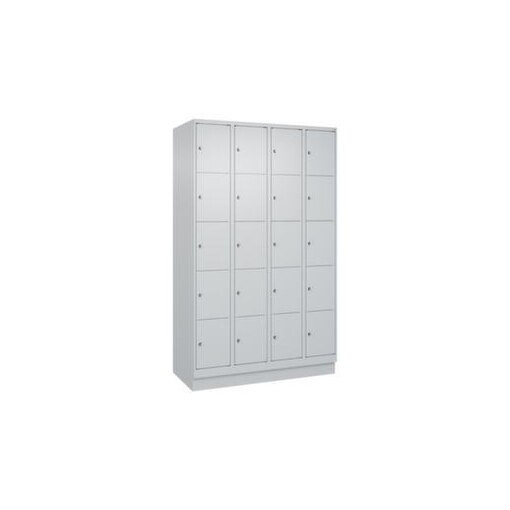 Schließfachschrank,HxBxT 1950x1200x500mm,4x5 Fächer,Zyl.-Schl.,Sockel