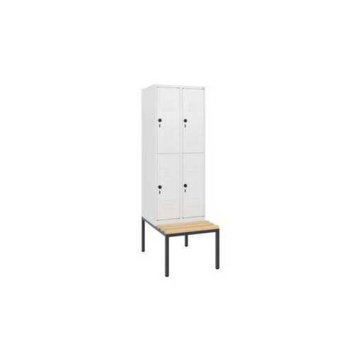 Doppelstöckiger Sitzbankschrank, HxBxT 1950x600x815mm, 2x2 Abt.