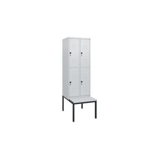 Doppelstöckiger Sitzbankschrank, HxBxT 1950x600x815mm, 2x2 Abt.