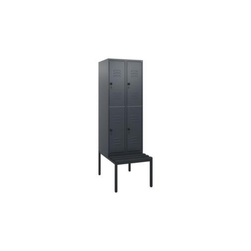 Doppelstöckiger Sitzbankschrank, HxBxT 1950x600x815mm, 2x2 Abt.