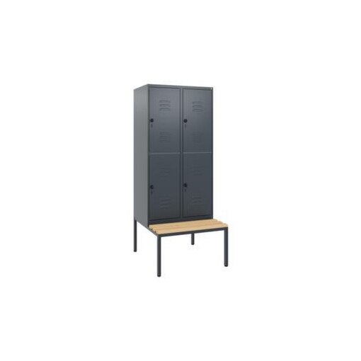 Doppelstöckiger Sitzbankschrank, HxBxT 1950x800x815mm, 2x2 Abt.