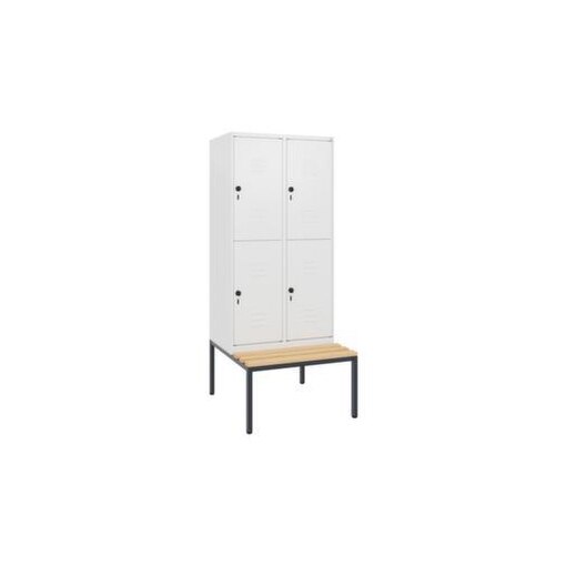 Doppelstöckiger Sitzbankschrank, HxBxT 1950x800x815mm, 2x2 Abt.