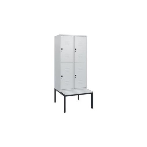 Doppelstöckiger Sitzbankschrank, HxBxT 1950x800x815mm, 2x2 Abt.