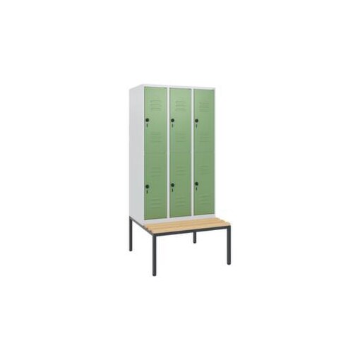 Doppelstöckiger Sitzbankschrank, HxBxT 1950x900x815mm, 3x2 Abt.