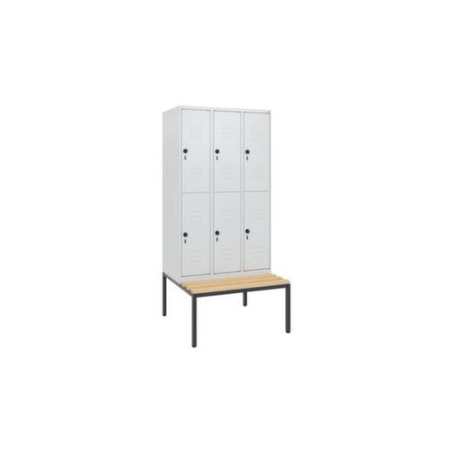 Doppelstöckiger Sitzbankschrank, HxBxT 1950x900x815mm, 3x2 Abt.