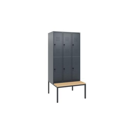 Doppelstöckiger Sitzbankschrank, HxBxT 1950x900x815mm, 3x2 Abt.