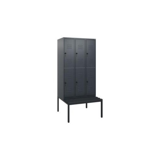 Doppelstöckiger Sitzbankschrank, HxBxT 1950x900x815mm, 3x2 Abt.