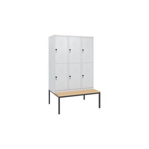 Doppelstöckiger Sitzbankschrank, HxBxT 1950x1200x815mm, 3x2 Abt.