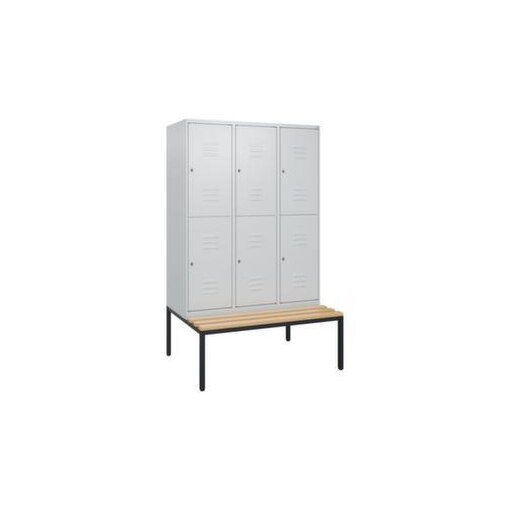 Doppelstöckiger Sitzbankschrank, HxBxT 1950x1200x815mm, 3x2 Abt.