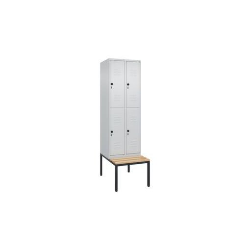 Doppelstöckiger Sitzbankschrank, HxBxT 2120x600x815mm, 2x2 Abt.