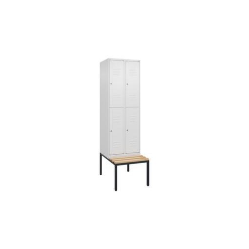 Doppelstöckiger Sitzbankschrank, HxBxT 2120x600x815mm, 2x2 Abt.