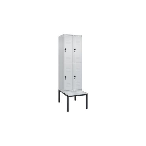 Doppelstöckiger Sitzbankschrank, HxBxT 2120x600x815mm, 2x2 Abt.