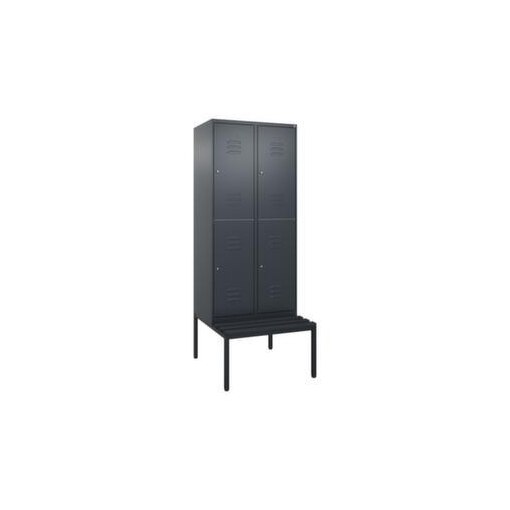 Doppelstöckiger Sitzbankschrank, HxBxT 2120x800x815mm, 2x2 Abt.