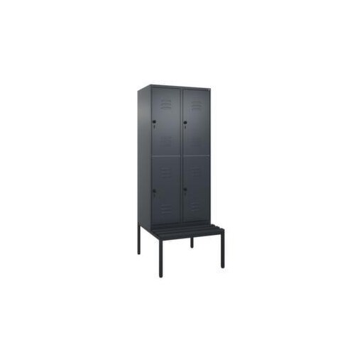 Doppelstöckiger Sitzbankschrank, HxBxT 2120x800x815mm, 2x2 Abt.