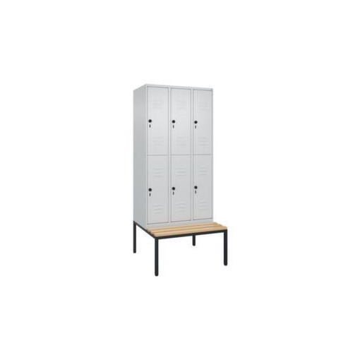 Doppelstöckiger Sitzbankschrank, HxBxT 2120x900x815mm, 3x2 Abt.