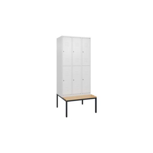 Doppelstöckiger Sitzbankschrank, HxBxT 2120x900x815mm, 3x2 Abt.