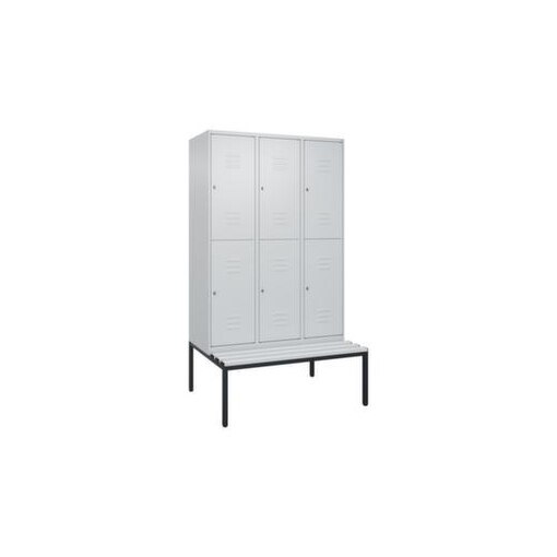 Doppelstöckiger Sitzbankschrank, HxBxT 2120x1200x815mm, 3x2 Abt.