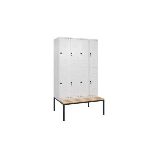 Doppelstöckiger Sitzbankschrank, HxBxT 2120x1200x815mm, 4x2 Abt.