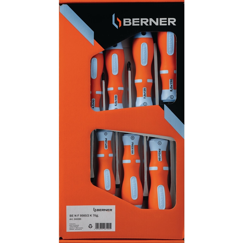 Zestaw wkrętaków 2K Force z kapturkiem do pobijania, 7 sztuk



