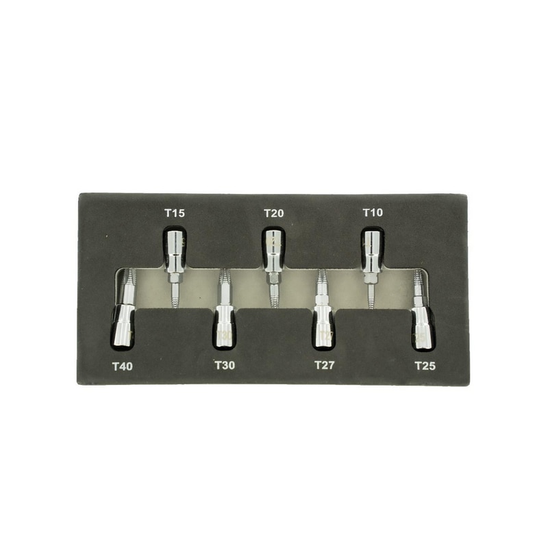 Komplet wykrętaków do uszkodzonych gniazd TORX, 7 el., wkład


