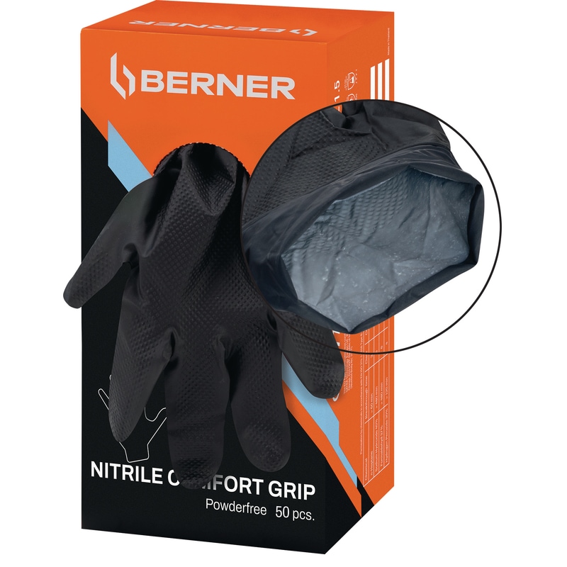 Vienreizlietojami nitrila cimdi melni Comfort Grip