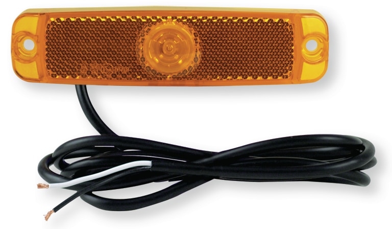 Feu latéral orange catadioptre 12-24 V LED